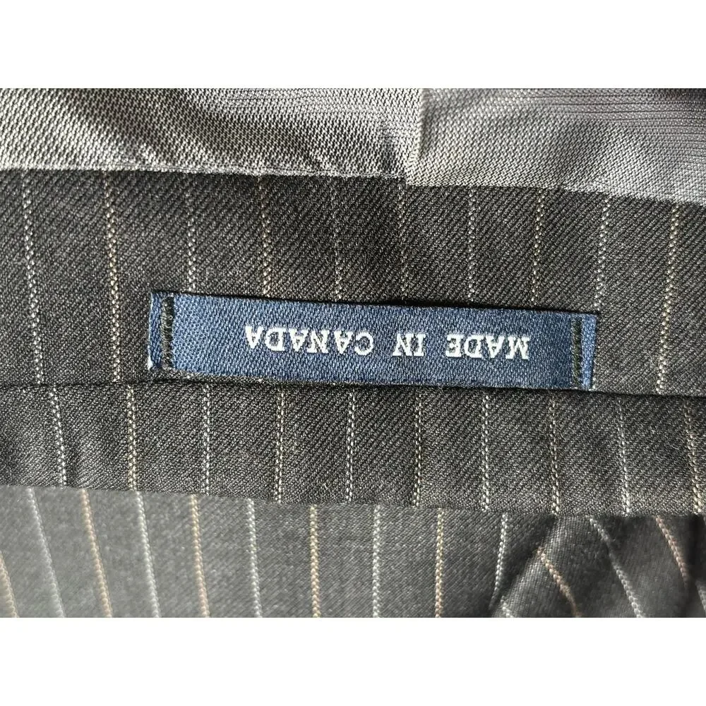 Ralph Lauren Blazer Mens 44R Gray Pinstripe Wool Made In Canada Dillard's Jacket